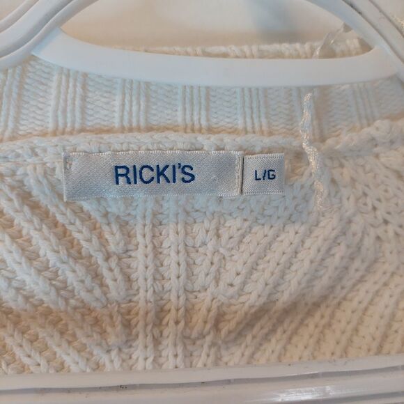 Ricky's WhiteâKittedâCardiganâSweater - Picture 6 of 10